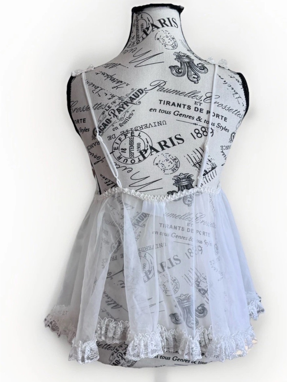Y2K Secret Treasures White Lace Sheer Babydoll Nightgown Romantic Lingerie OS - Picture 5 of 6
